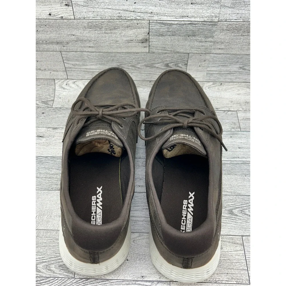 Skechers On-The-Go Men 12 Chocolate Brown Boat Shoes Loafers 53801 Goga Max